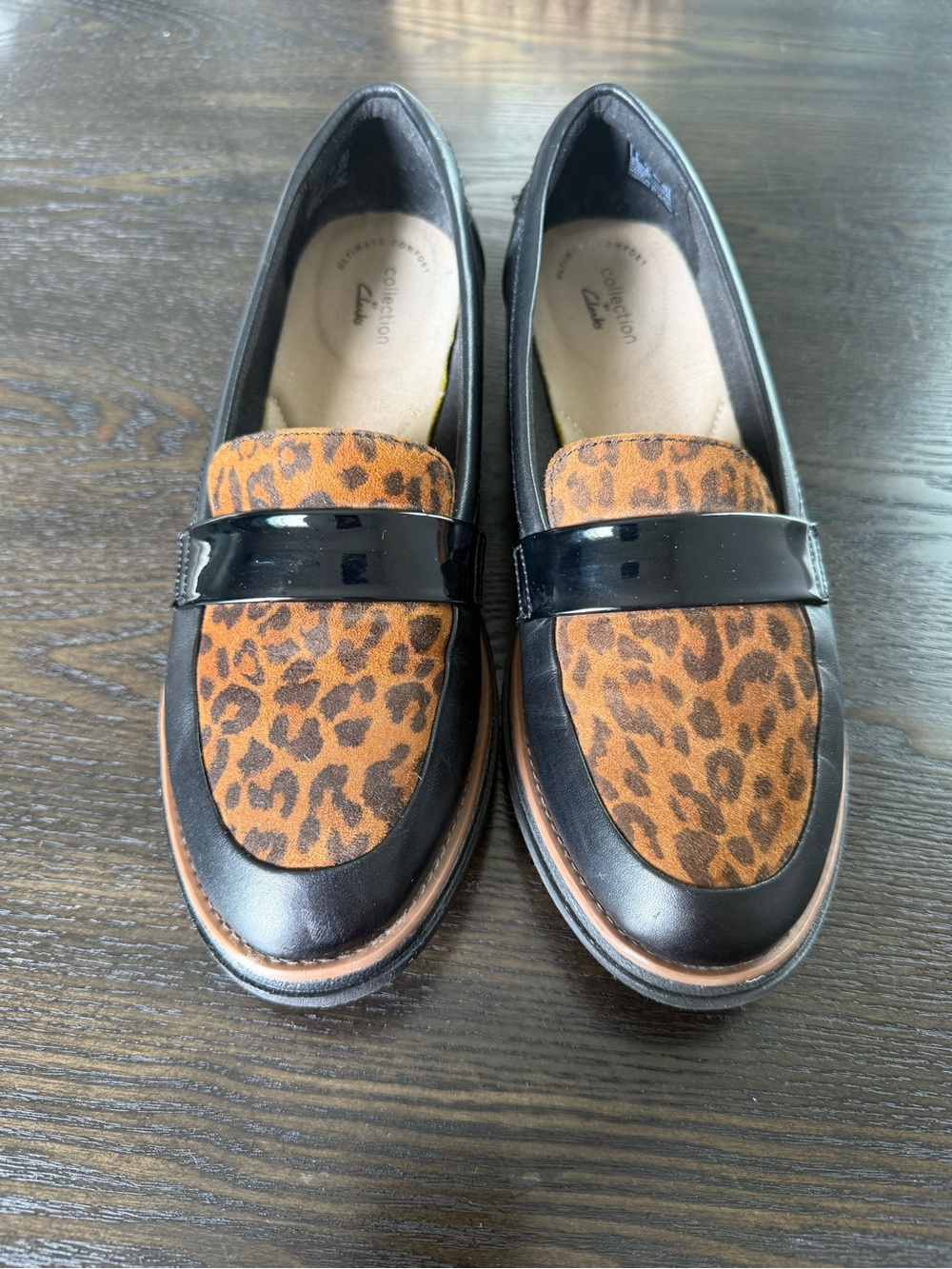 Clarks Women's Leopard-Print Penny Loafers - Brown & Black